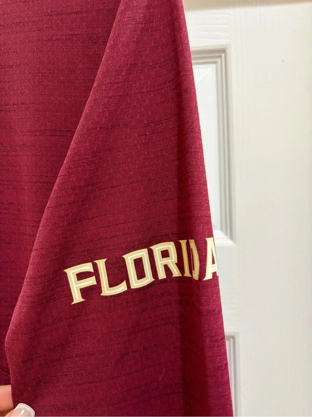 Nike Maroon and Gold Long Sleeve Performance Top